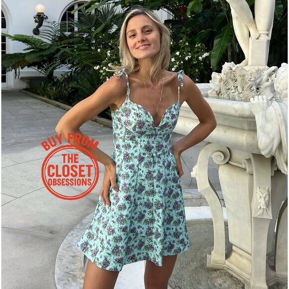 RARE!!! BLOGGER FAVE!!! ZARA Blue Floral Print Short Dress NWT - Picture 7 of 16